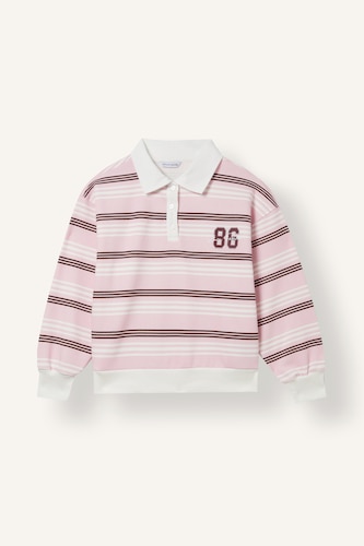 Woman Oversize Fit Polo Collar Sweatshirt