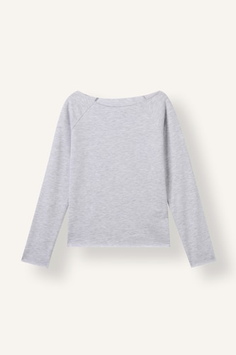 Young Girls - Teen Girls Light Grey Melange Woman Slim Fit Long Sleeve T-Shirt