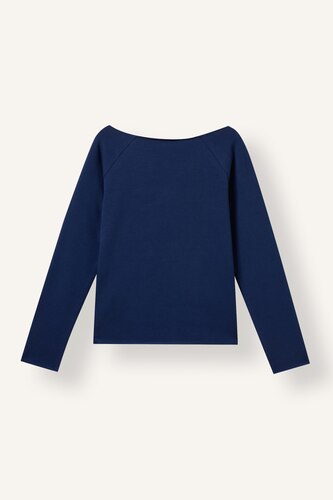 Girl Slim Fit Basic Wide Collar Raglan Sleeves T-Shirt