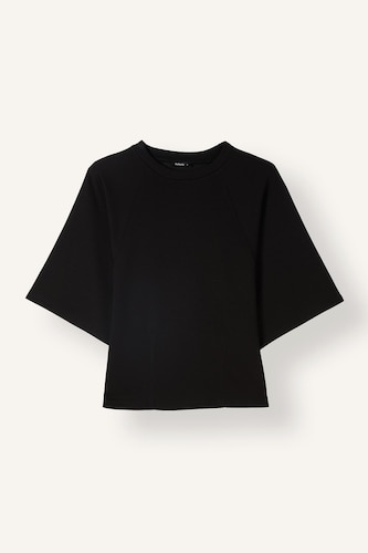 Regular Fit Crew Neck Seam Detail Raglan Short Sleeve Basic T-Shirt