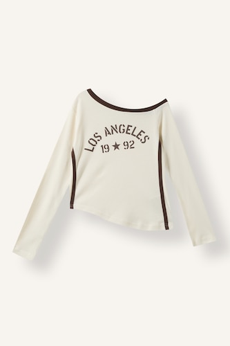 Young Girls - Teen Girls Ecru Fashion Fit Long Sleeve T-Shirt