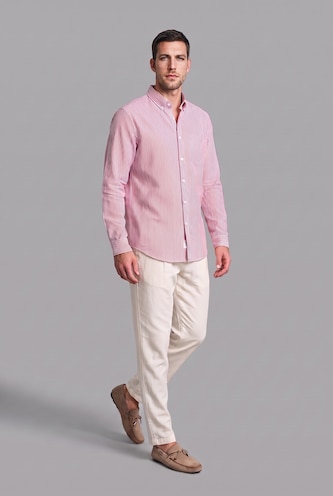 MAN Plum Regular Fit Cotton Long Sleeve Shirt
