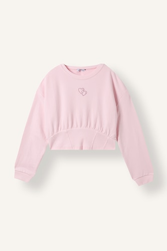 Young Girls - Teen Girls Pink Slim Fit Sweatshirt