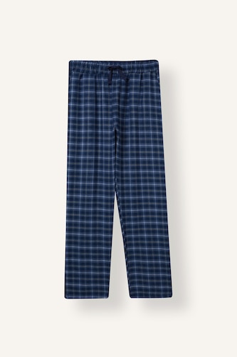 Erkek Lacivert Regular Fit Ekose Flanel Pijama Altı
