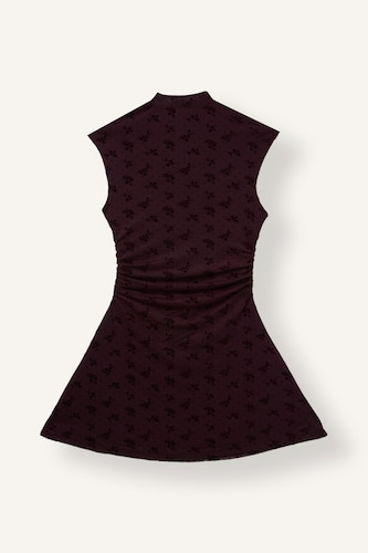 Puff Sleeve Floral Print Tulle Mini Dress