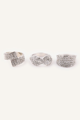 Women Gümüş 3 piece Ring