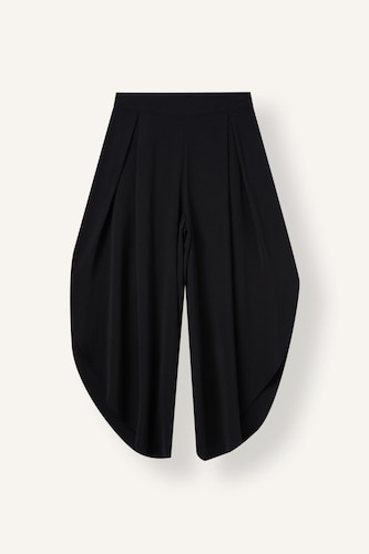 Normal Waist Pleated Aerobin Cropped Trousers