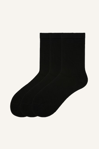 Kız Çocuk - Genç Kız Siyah Unisex Dikişsiz 3'lü Uzun Çorap