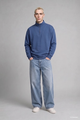 Normal Waist Baggy Fit Trousers