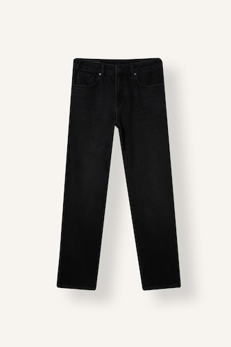 Men Black Normal Waist Straight Fit Trousers