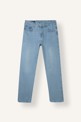Erkek Açık Mavi Straight Fıt Jean