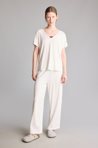 Regular Fit V Yaka Desenli Pijama Takım