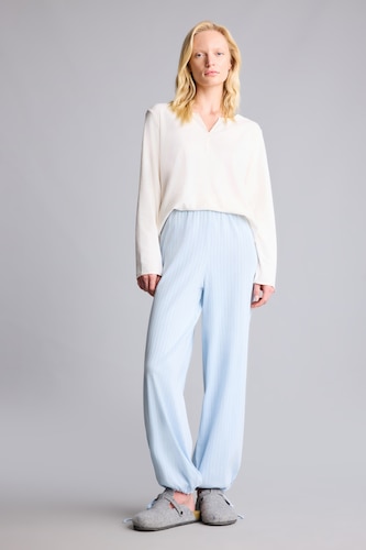 Women Light Blue Balloon Fit Knitted Bottoms
