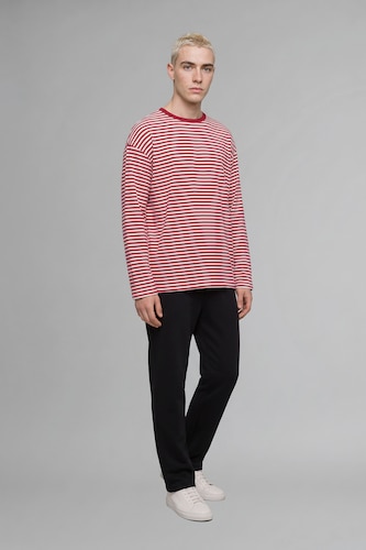 Men Red Boxy Fit Long Sleeve T-Shirt