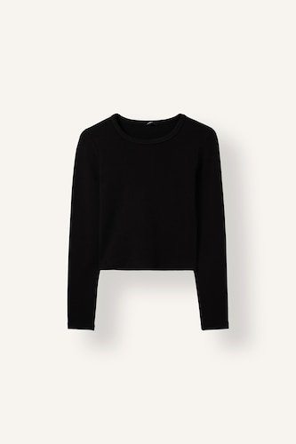 Fitted Ribbed Basic Long Sleeve T-Shirt