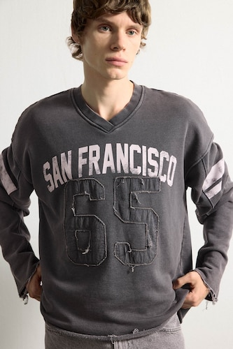 Men Anthracite Boxy Fit Sweatshirt
