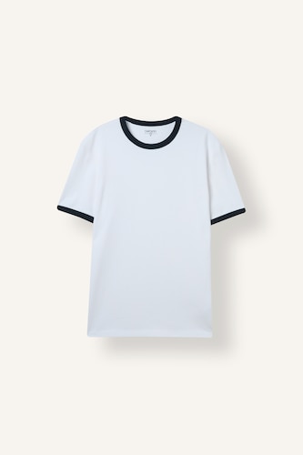 Men Ecru Slim Fit Short Sleeve T-Shirt
