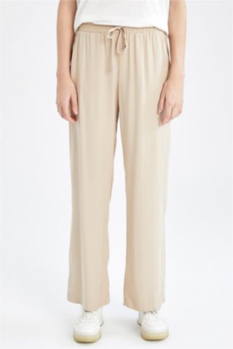 Pantalon large en viscose à taille haute Florida avec poches