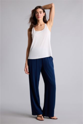Woman NAVY Florida Belmando High Waist Wide Leg Trousers
