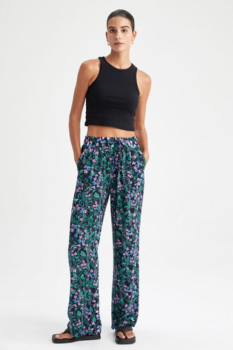 Wide Leg Wide Leg With Pockets Viscose Trousers