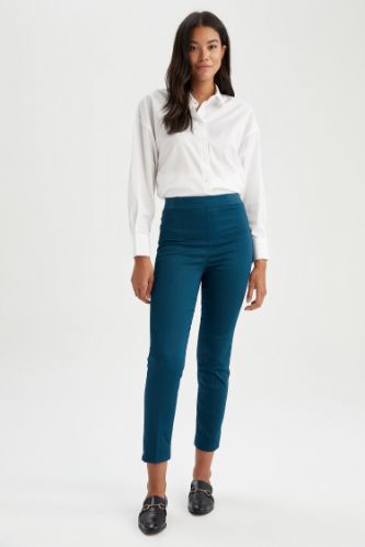 Pantalon Satinette Valentina - Cigarette Ourlet régulier