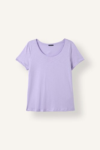 Women Lilac Regular Fit Short Sleeve T-Shirt