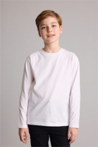Young Boys - Teen Boys White Regular Fit Long Sleeve T-Shirt