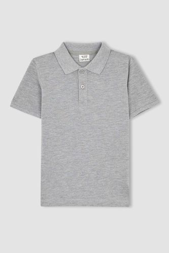 Boys Pique Regular Fit Polo Neck Short Sleeved Polo T-Shirt