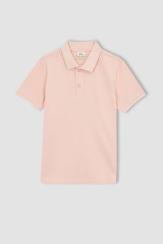 Rose GAR ONS T Shirt Manches Courtes En Piqu Col Polo Pour