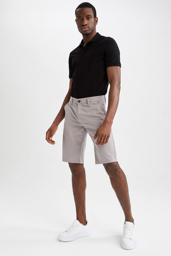 Regular Fit Basic Chino Cotton Bermuda Shorts