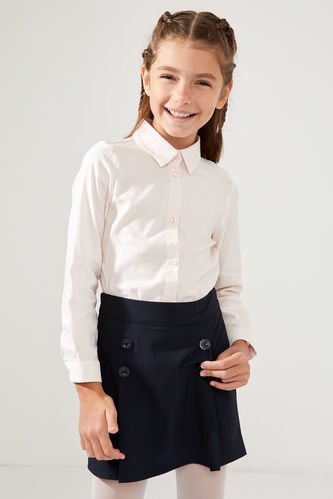 Girl Basic Long Sleeve Woven Shirt