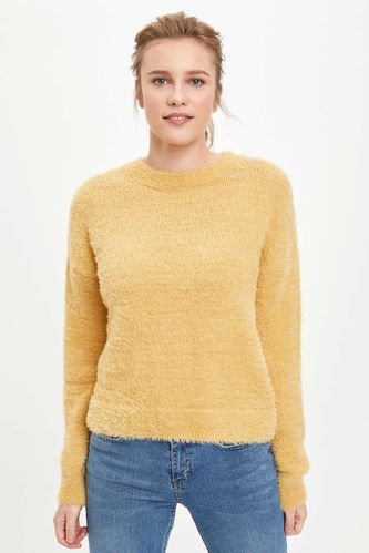 Regular Fit Crew Neck Tricot Pullover 