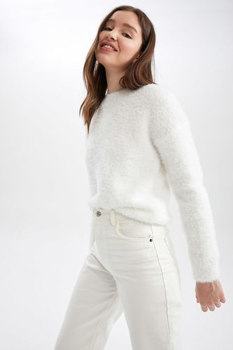 Regular Fit Crew Neck Tricot Pullover