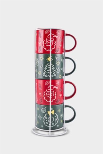KARACA X DEFACTO NEW YEAR 26 ANGEL 4 KİŞİLİK STANDLI MUG SETİ