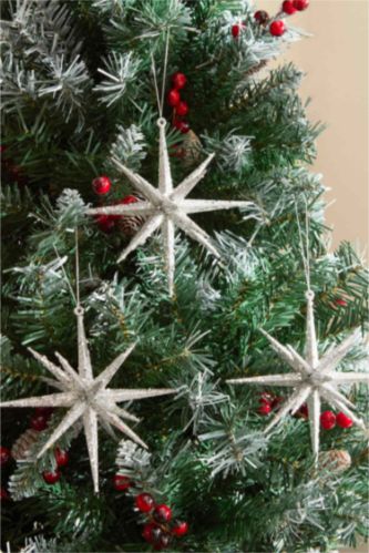 KARACA X DEFACTO GLITTER STAR AĞAÇ SÜSÜ SETİ 3 PARÇA 15X15X15 CM, SILVER