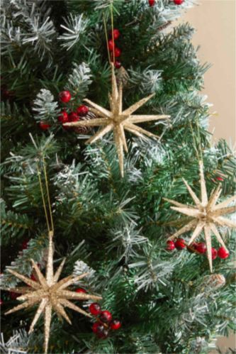 KARACA X DEFACTO GLITTER STAR AĞAÇ SÜSÜ SETİ 3 PARÇA 15X15X15 CM, GOLD