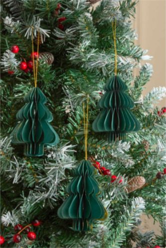 KARACA X DEFACTO ÇAM AĞACI ŞEKİLLİ AĞAÇ SÜSÜ SETİ 3 PARÇA 9,5X15 CM