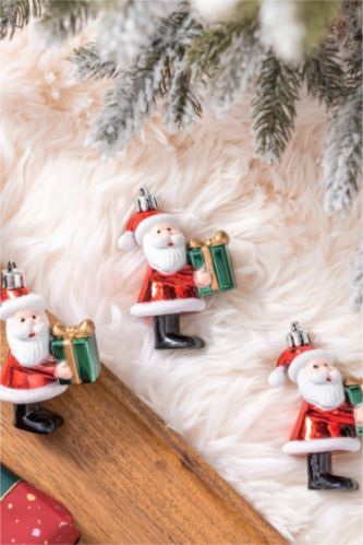 KARACA X DEFACTO SANTA WITH GIFT AĞAÇ SÜSÜ SETİ 3 PARÇA 8,5 CM