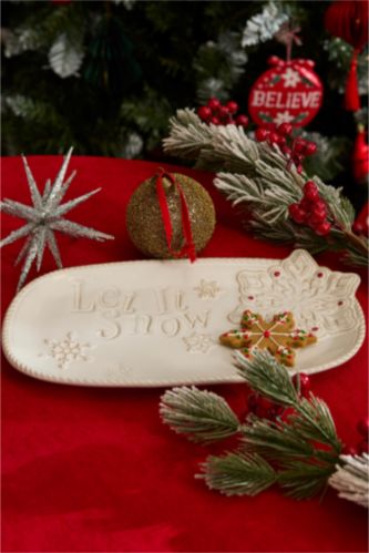 KARACA X DEFACTO LET IT SNOW DEKORATİF TABAK 31,6X17X2,9 CM