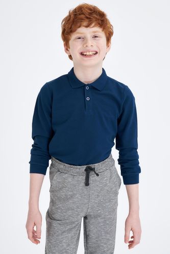 Erkek Çocuk Regular Fit Polo Yaka Uzun Kollu Tişört