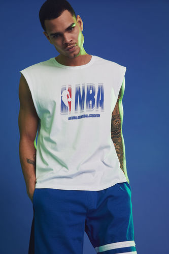 NBA Lisanslı Regular Fit Baskılı Kolsuz Pamuklu Penye Tişört