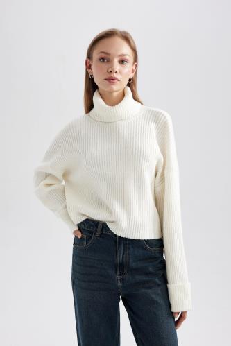 Oversize Fit Turtleneck Knitwear Pullover