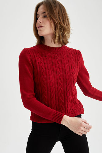 Черрвоний трикотажний пуловер