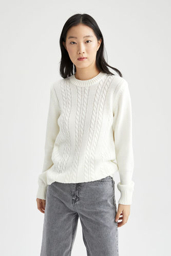 Relax Fit Long Sleeve Woven Jumper