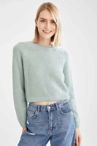 Relax Fit Knitted Crop Jumper 