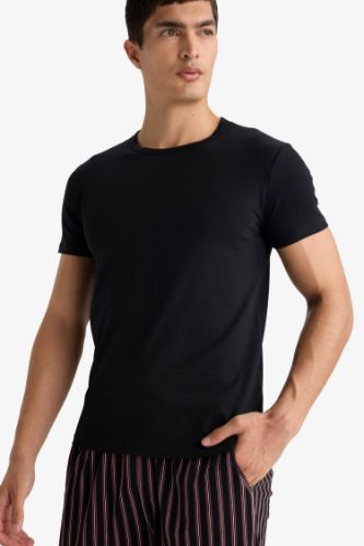 Slim Fit Dar Kesim Bisiklet Yaka Üst