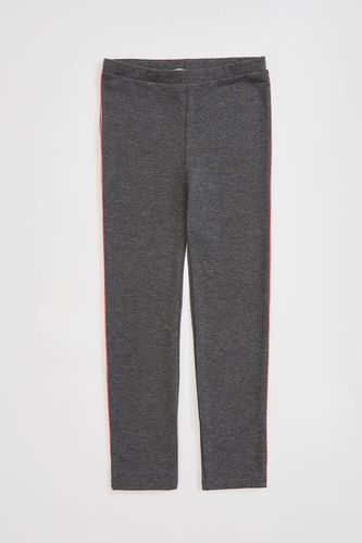 Girl Slim Fit Leggings With Piping Details