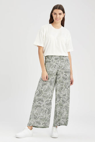 Modest- Relaxed Fit Woven Patterned Trousers