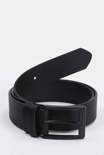 Men's Patterned Faux Leather Belt