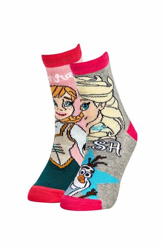 Kız Çocuk Frozen 2'li Pamuklu Uzun Çorap